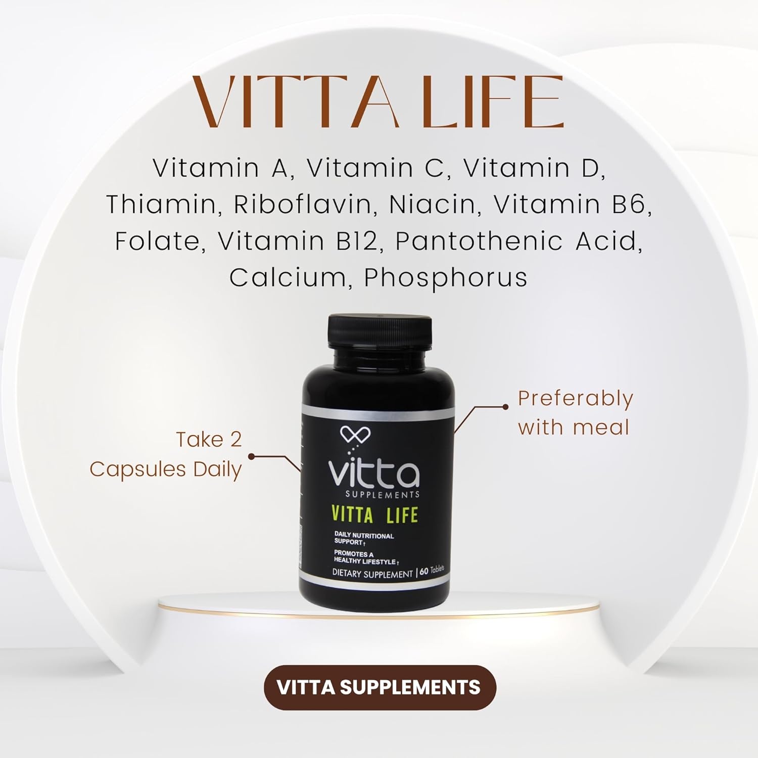 Vitta Life Tabs Multivitamin Supplement with Essential Vitamins and Minerals - 60 Tablets