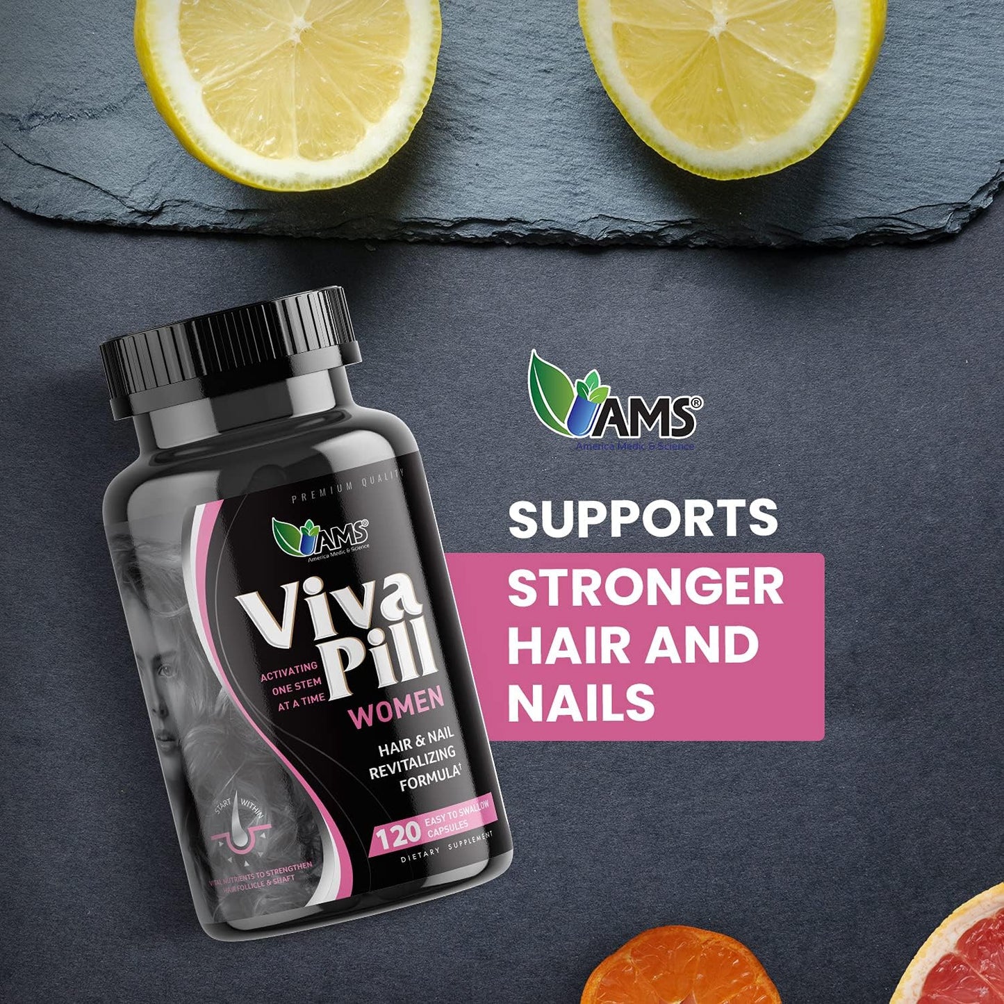 VivaPill for Women: Hair, Skin, and Nails Vitamins with Biotin, Collagen, and Keratin - 120 Capsules