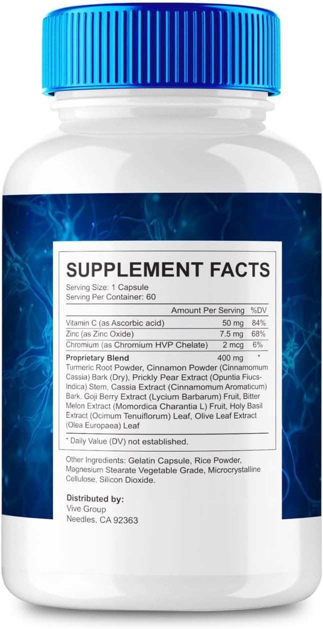 VIVE MD ProNerve 6 Capsules: Healthy Blood Supplement with Vitamin C, Zinc, Cinnamon - 3 Pack