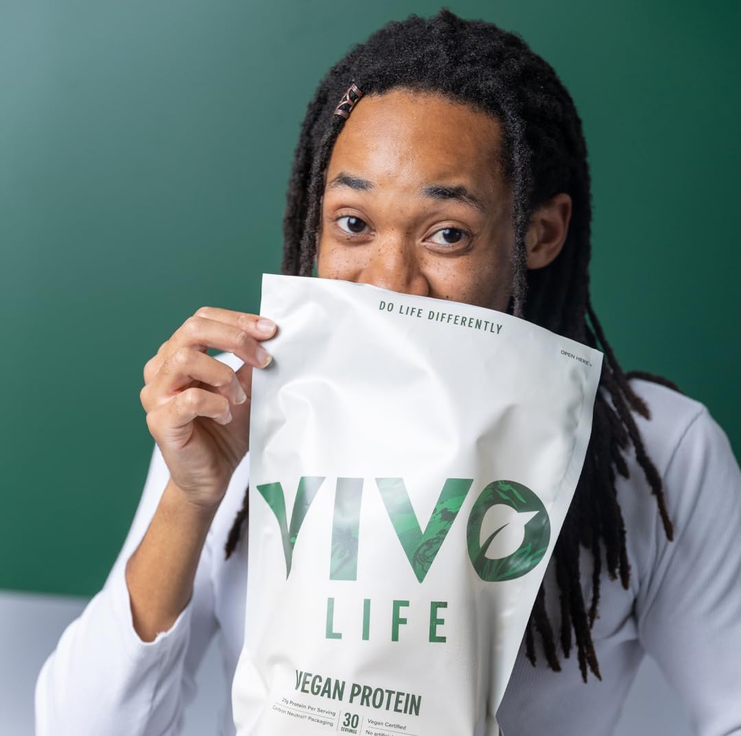 Vivo Life Vanilla Vegan Protein Powder - 30 Servings, 0.7 oz Plant-Based Protein per Scoop