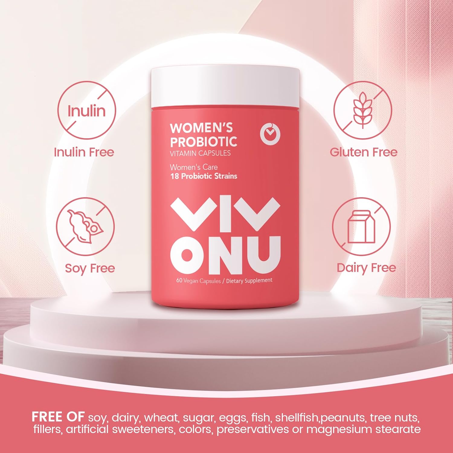 VivoNu Ashwagandha Capsules with KSM-66 Root Extract & Probiotic Blend, 60 Billion CFUs for Women