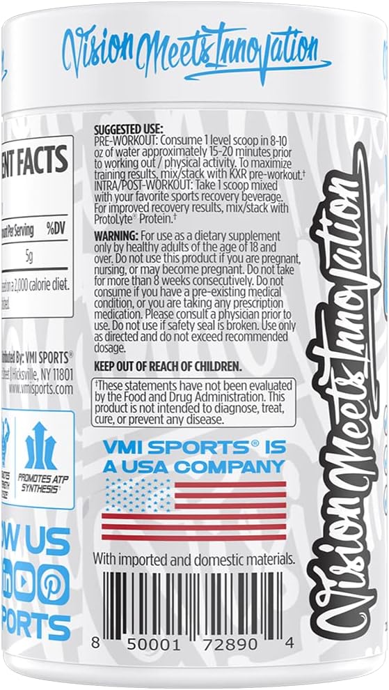 VMI Sports Creatine Monohydrate Powder for Muscle Mass & Strength - Unflavored, 5g per Serving, 500g