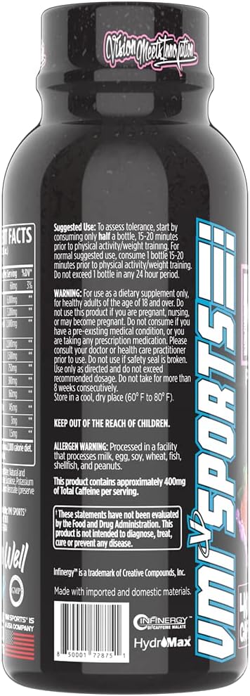 VMI Sports KXR High Stimulant Pre-Workout Energy Drink with 400mg Caffeine, 6g Citrulline, 3.2g Beta-Alanine - Miami Vice Flavor - 12.5 oz Bottles - Pack of 12