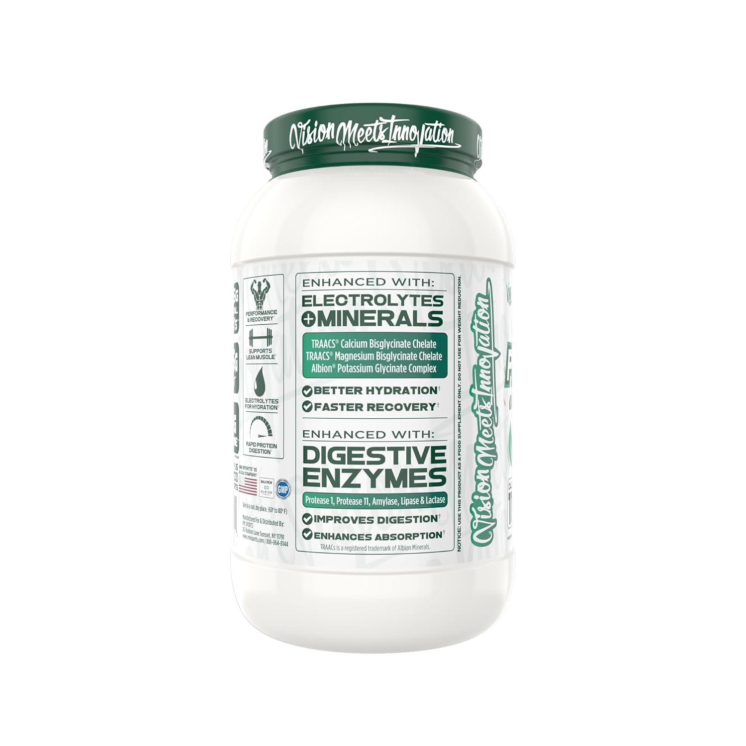 VMI Sports Protolyte Plant Protein with Electrolytes and Enzymes - Vanilla Peanut Butter Flavor - 20g Protein - 10.5g EAAs - Zero Sugar, Dairy, Gluten (25 Servings)