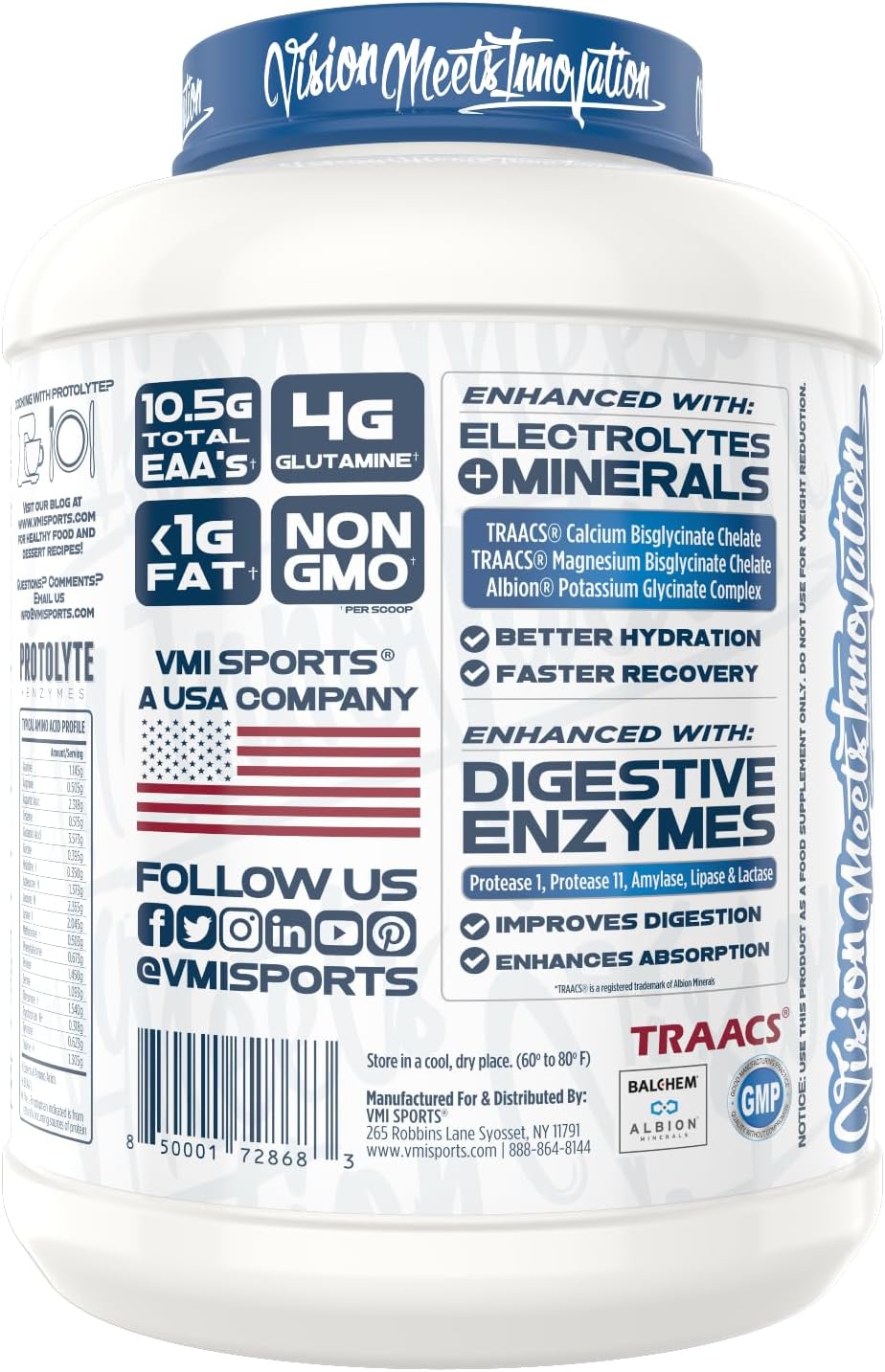 VMI Sports ProtoLyte Whey Isolate Protein Powder - Low Calorie for Weight Loss & Muscle Gain with Digestive Enzymes - Non-GMO Cinnamon Crunch Flavor - 4.6 Pound