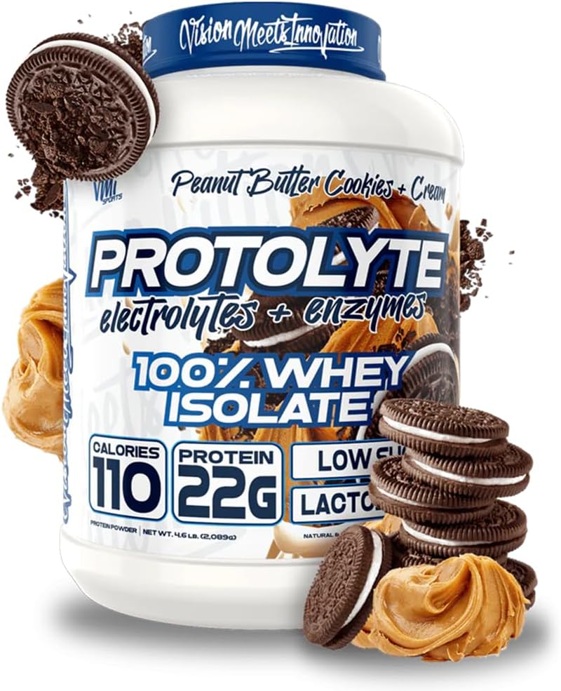 VMI Sports Protolyte Whey Protein Isolate with Electrolytes and Enzymes for Muscle Growth, Recovery, and Hydration