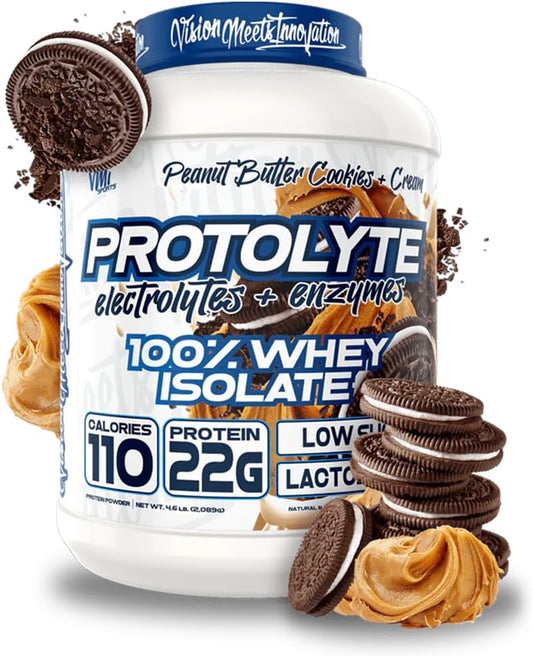 VMI Sports Protolyte Whey Protein Isolate with Electrolytes and Enzymes for Muscle Growth, Recovery, and Hydration