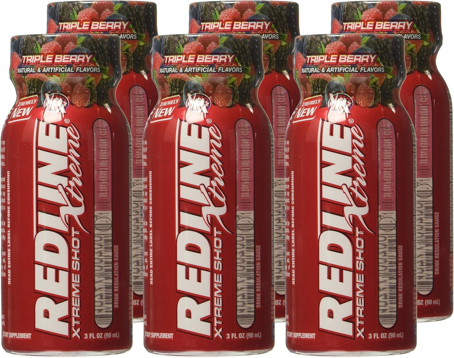 VPX Redline Xtreme Energy Drink, Triple Berry Flavor, 6 Pack