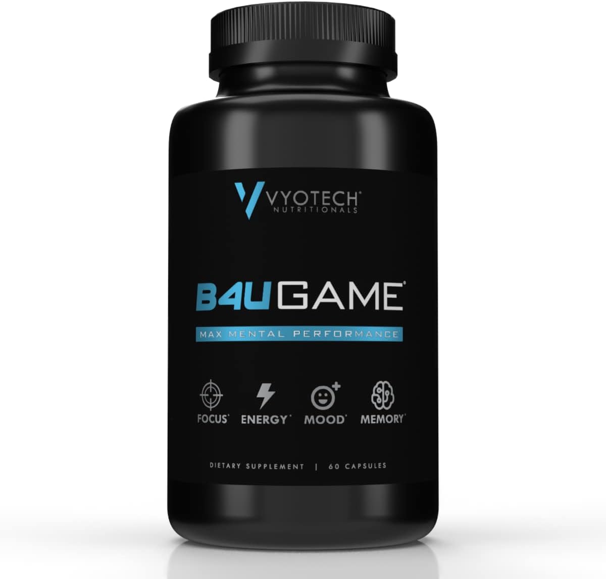Vyotech Nutritionals B4UGAME Brain Booster Nootropic Supplement for Max Mental Performance - Focus, Clarity, Memory, Mood, Energy & Concentration - 60 Capsules