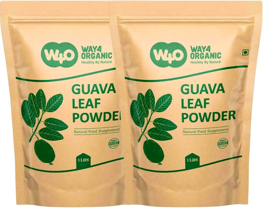W4O Guava Leaf Powder - 100% Natural for Hair, Skin, Nails - No Preservatives - Pack of 2 - Organic Guava Leaf Tea