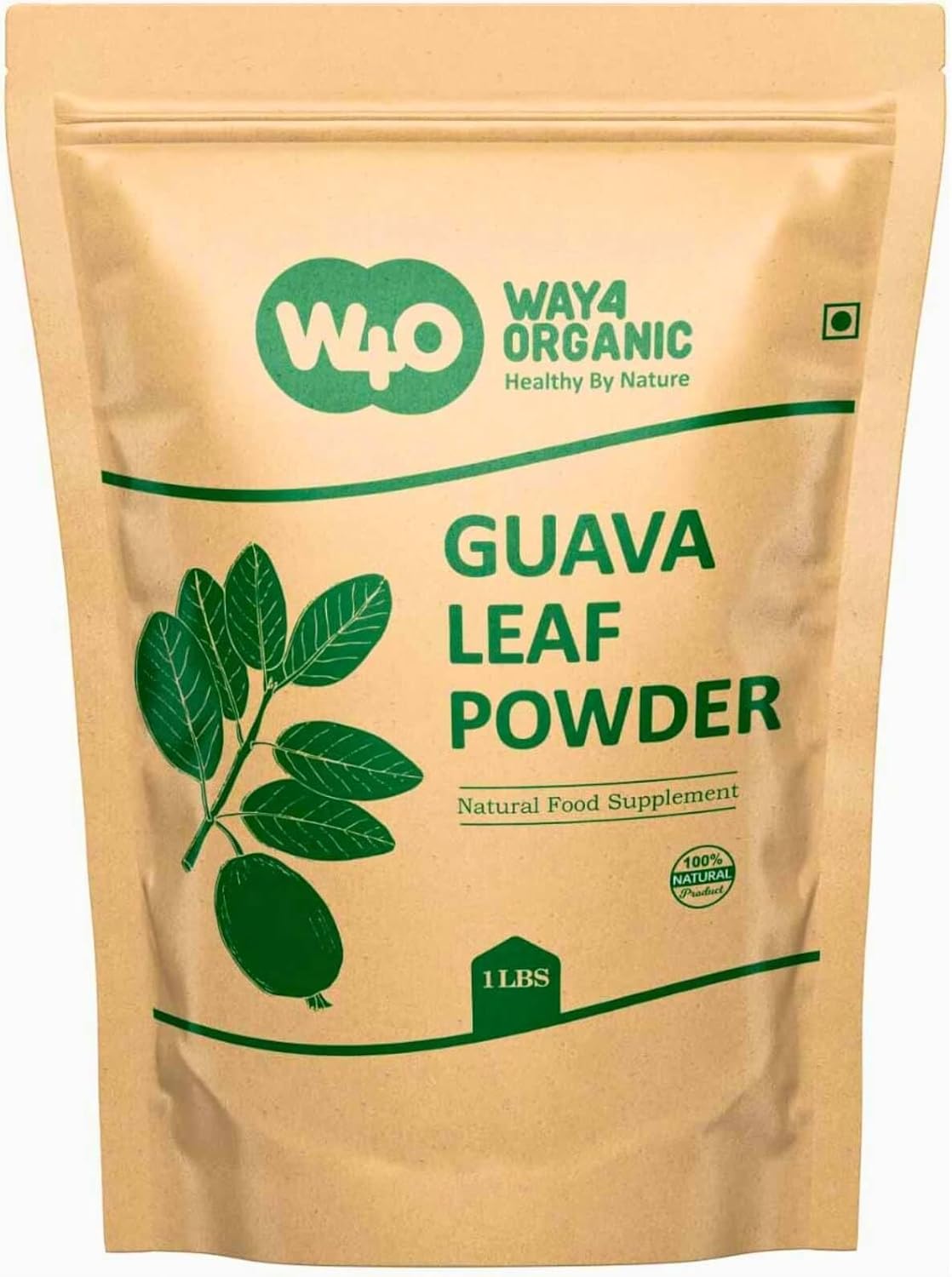 W4O Guava Leaf Powder - 100% Natural for Hair, Skin, Nails - No Preservatives - Pack of 2 - Organic Guava Leaf Tea