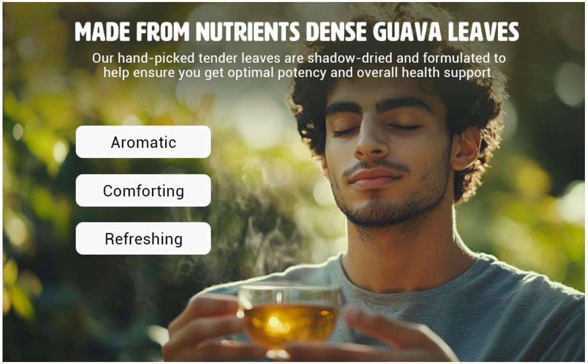 W4O Guava Leaf Powder - 100% Natural for Hair, Skin, Nails - No Preservatives - Pack of 2 - Organic Guava Leaf Tea