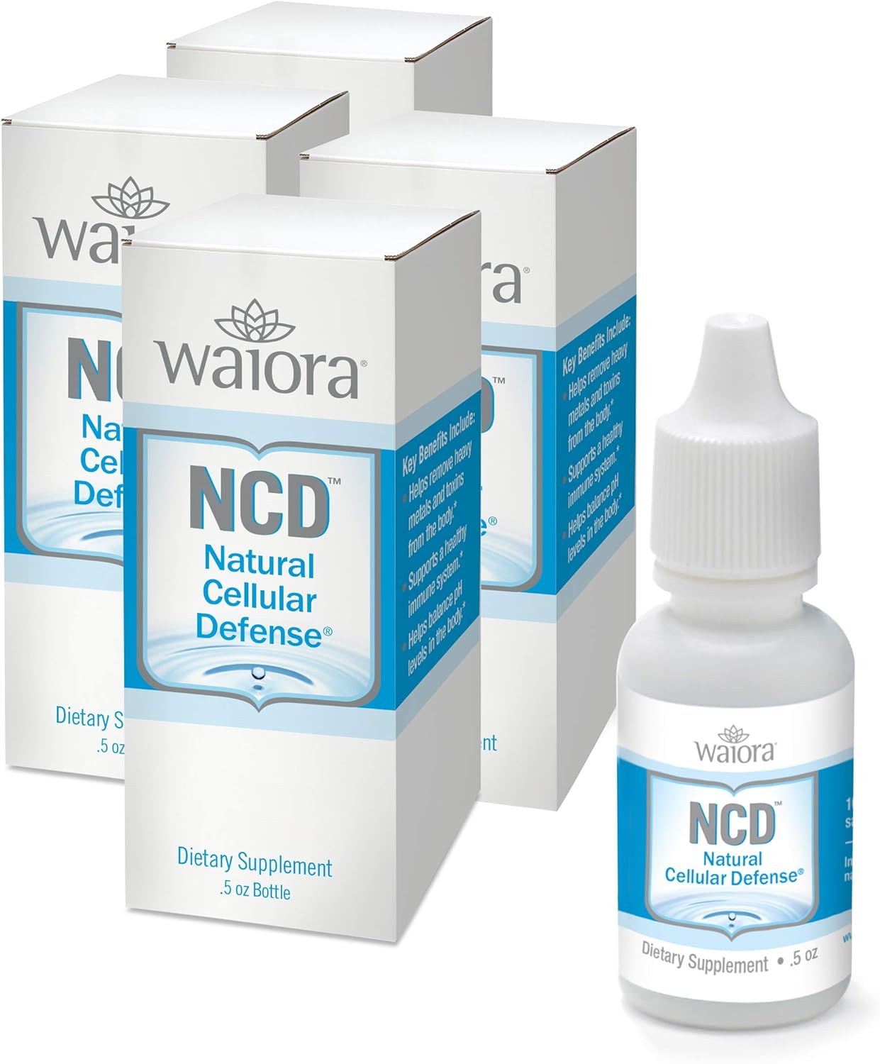 Waiora NCD Liquid Zeolite Drops - Clinoptilolite Supplement for Immune & Gut Health (0.5oz Bottle, 4 ct – 360 servings)