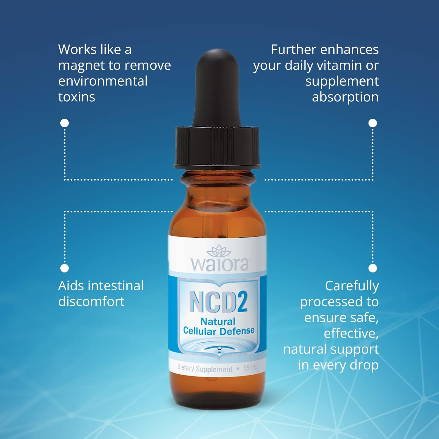 Waiora NCD2 Liquid Zeolite Drops for Natural Body Cleanse, Immune Support, and pH Balance - All-Natural Formula for Food/Drink Mix, 90 Servings