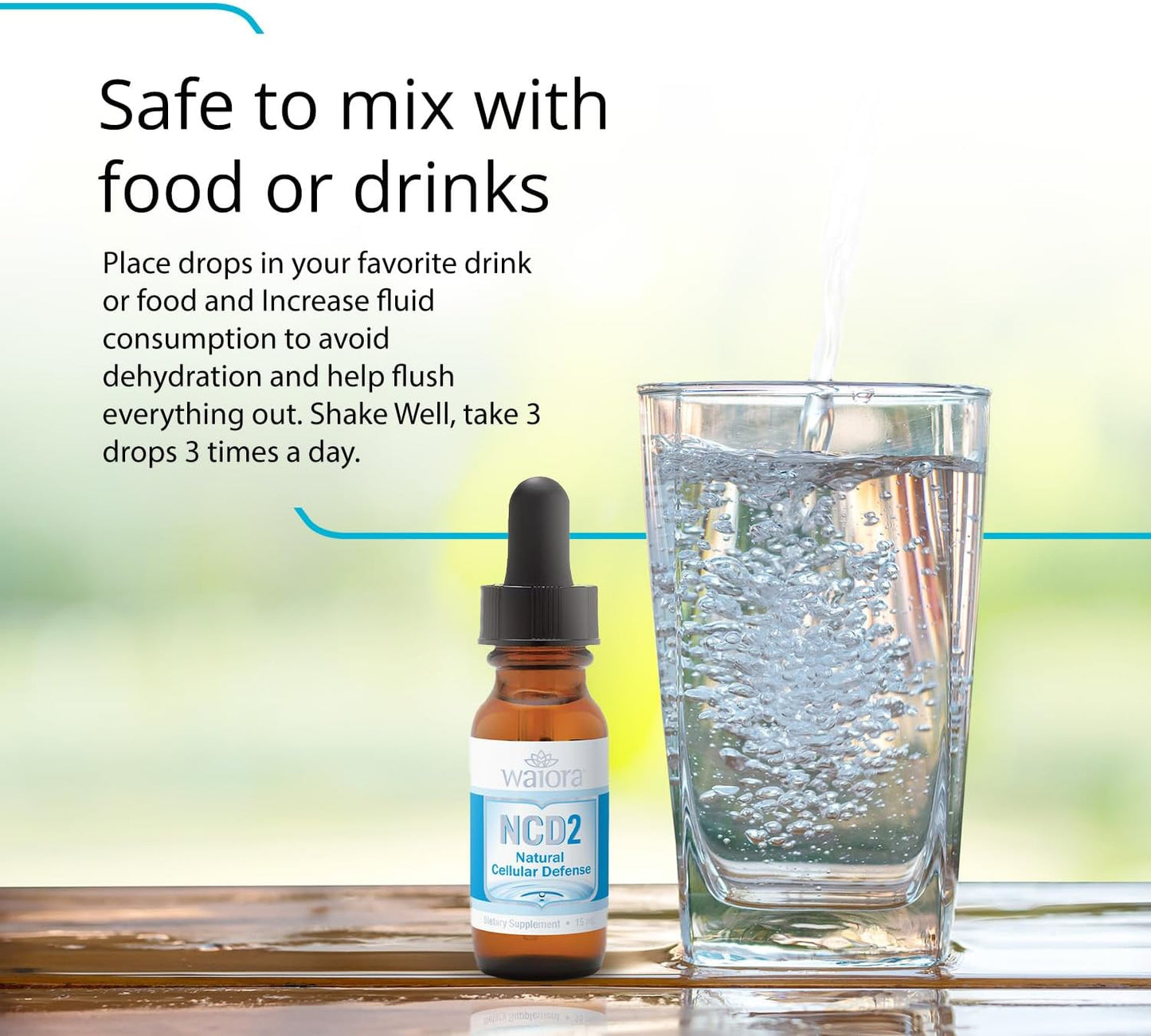 Waiora NCD2 Liquid Zeolite Drops for Natural Body Cleanse, Immune Support, and pH Balance - All-Natural Formula for Food/Drink Mix, 90 Servings