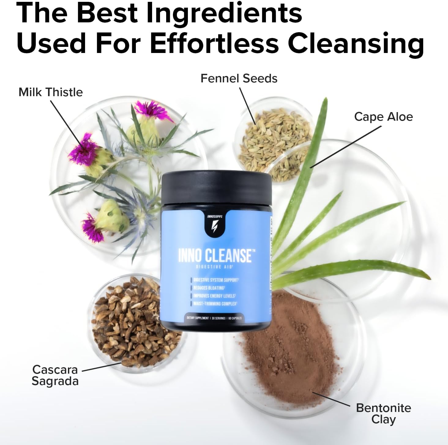 Waist Trimming Complex - Inno Cleanse Supplement for Digestive Support and Energy Boost, Gluten Free & Vegan Friendly