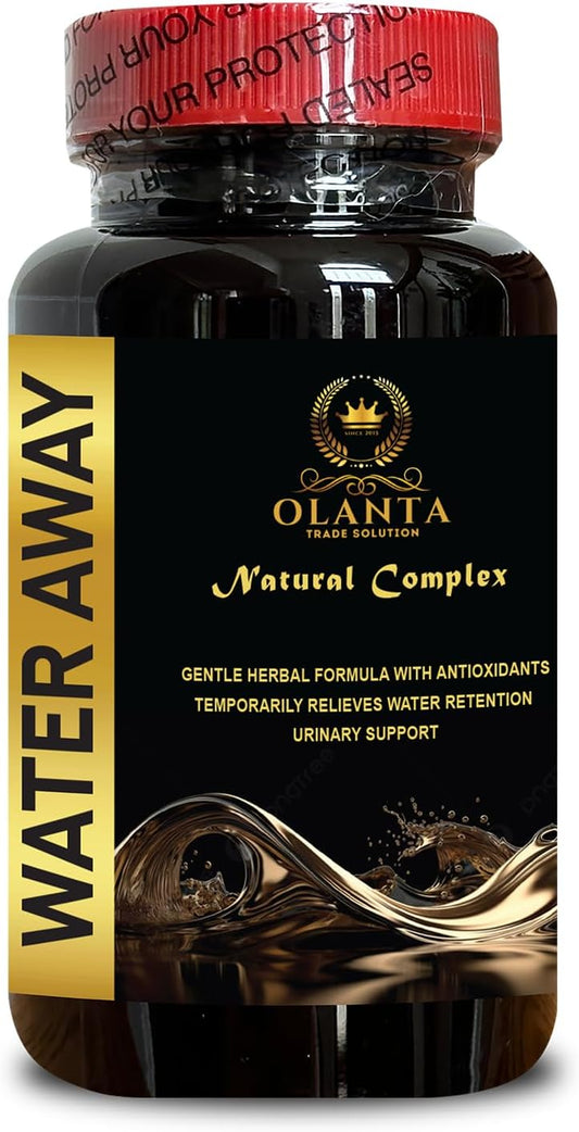 Water Away Supplement - Natural Diuretic Pills for Water Retention, Urinary Health, Bloating Relief - 60 Capsules