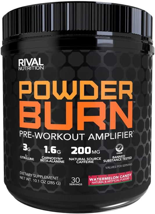 Watermelon Candy Rival Nutrition Powder Burn - 10.1 oz for Weight Loss and Energy Boost