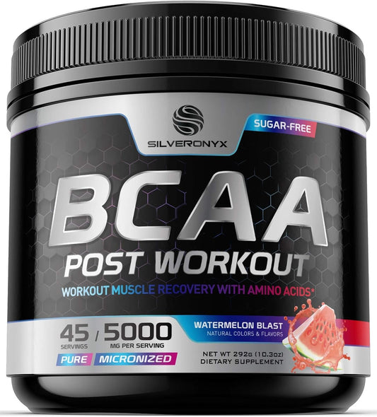 Watermelon Flavored Amino Muscle Recovery Powder with BCAAs - Energy Mix for Post-Workout - 45 Servings
