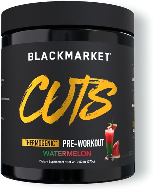 Watermelon Flavored Pre Workout Energy Drink Mix for Muscle Definition - Creatine Free Powdered Drink Mix, Thermogenic Formula for Men & Women - 30 Servings