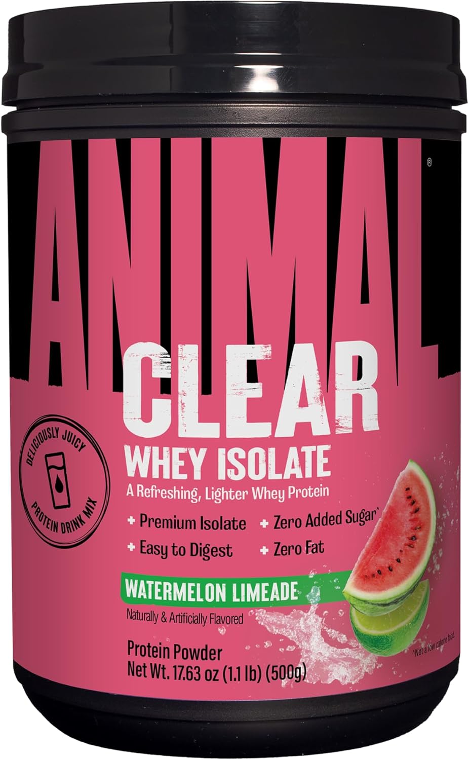 Watermelon Limeade Clear Whey Isolate Protein Powder - 5g BCAA, Easy to Digest, Deliciously Juicy Drink for Men and Women - 500g
