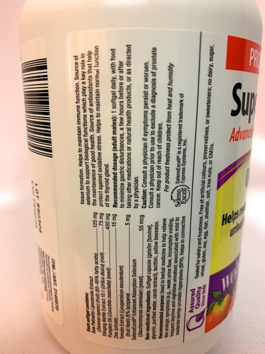 Webber Naturals Super Prostate One Per Day Softgels - 180 Count