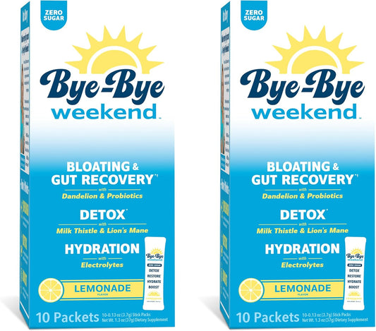 Weekend Detox Drink Mix with Electrolytes, Probiotics, and Vitamins - Supports Liver and Gut Health - Reduces Bloating and Fatigue - Sugar-Free - 2 Pack