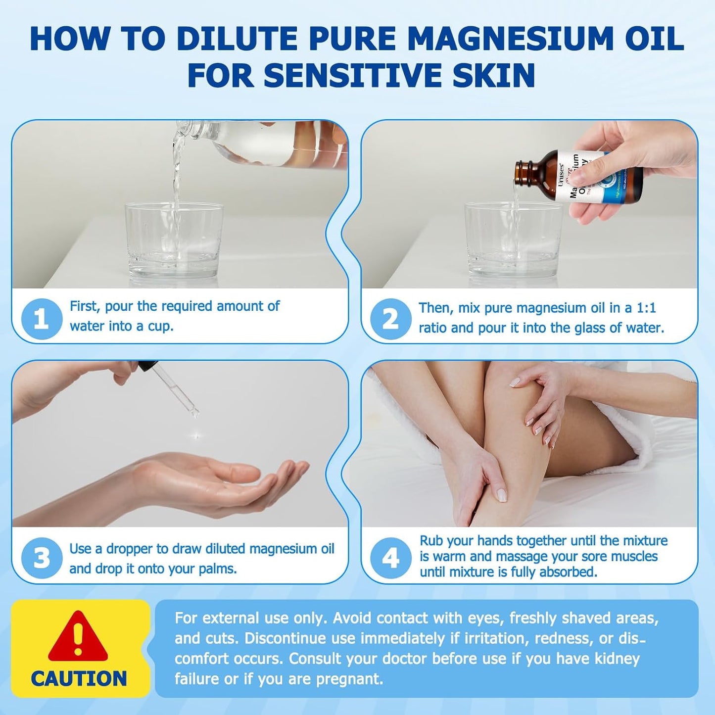 WeiWeiLa Magnesium Oil Spray for Feet and Body, 2 oz - Supports Muscle Recovery and Leg Cramps, 100% Pure Magnesium Oil