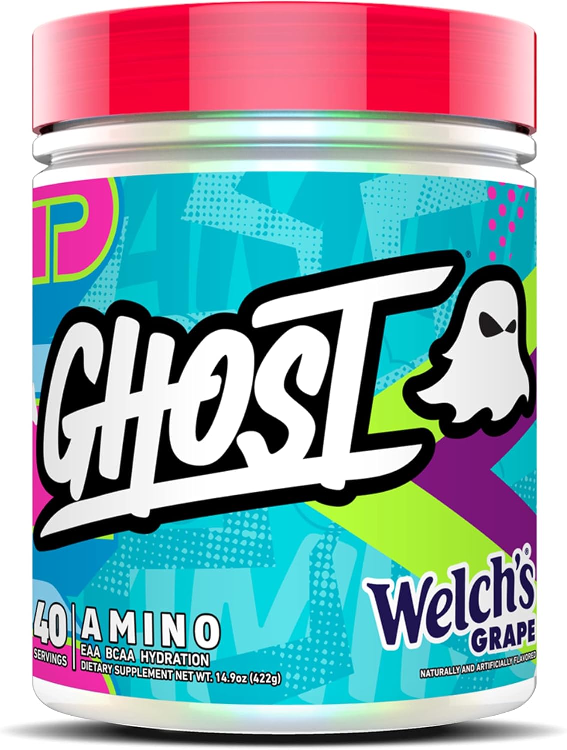 Welch's Grape GHOST Amino Intra-Workout Powder - 40 Servings, Essential Amino Acid Supplement with 4.5g BCAA & 5.5g EAA for Hydration & Recovery - Vegan, Soy & Gluten-Free