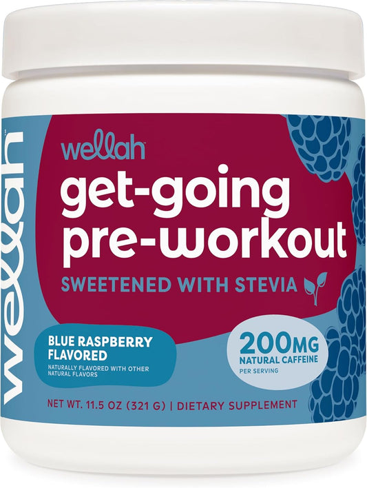Wellah Blue Raspberry Pre-Workout Drink Mix - 30 Servings