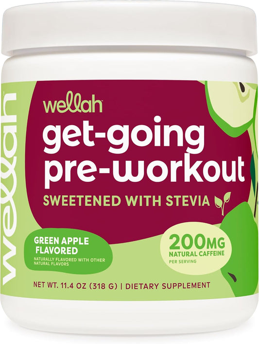 Wellah Get-Going Green Apple Pre-Workout Drink Mix - 30 Servings