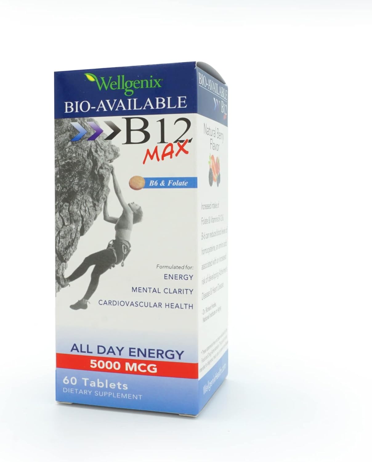 Wellgenix Bio-Available Sublingual B12 Max - High Absorption Nutritional Multivitamin - Fast Dissolve (60 Ct) - 2 Pack