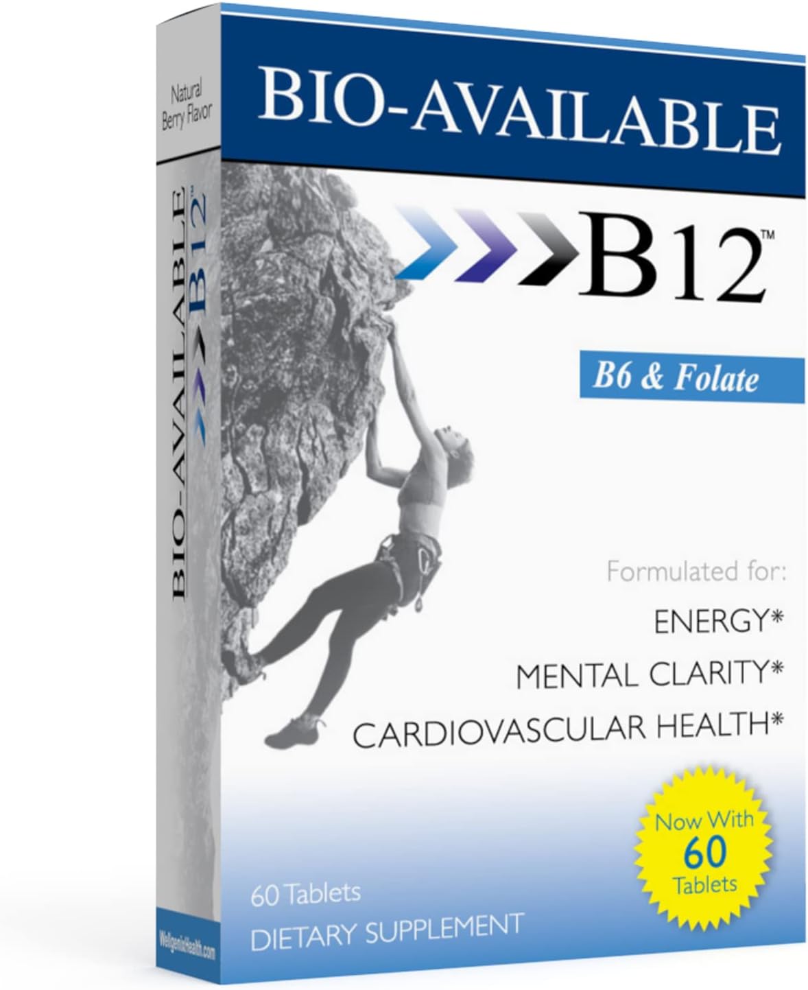 Wellgenix Bio Sublingual B12-60ct (2 Pack) - Multivitamin Focus Support with Vitamins C, B6, B12, Folate, Biotin - Energy & Diet Supplement for Immune & Overall Health