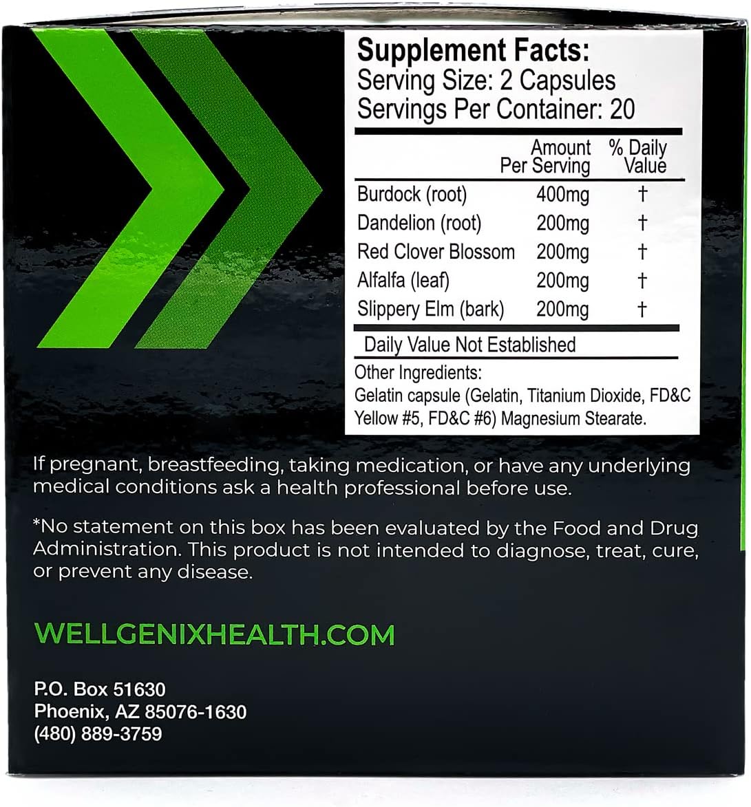 Wellgenix Omni 5 Day Detox Cleanse - 40 Capsules for Total Body Purge & Toxin Removal - Natural Supplement for Liver, Kidneys, Urinary Tract, Digestive System - 2 Pack