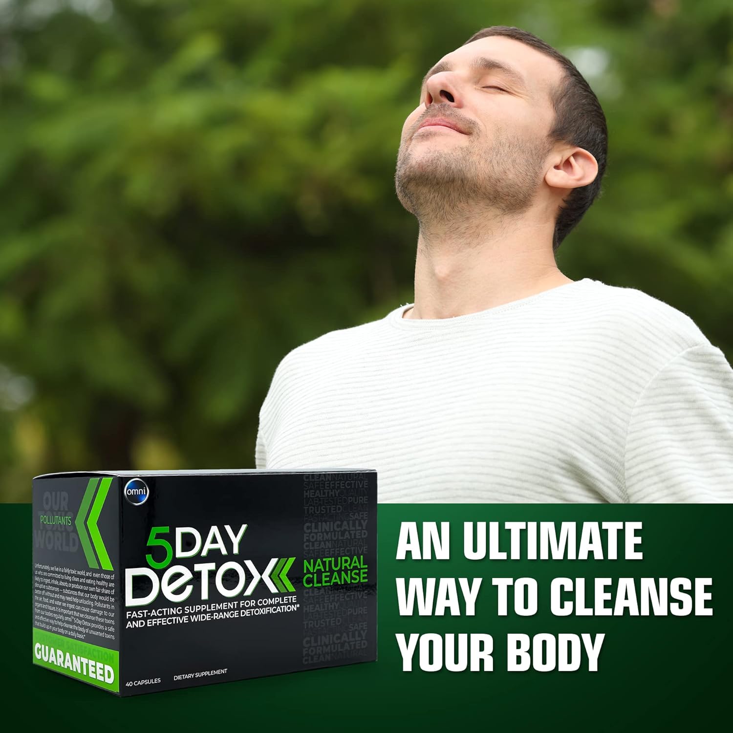 Wellgenix Omni 5 Day Detox Cleanse - 40 Capsules for Total Body Purge & Toxin Removal - Natural Supplement for Liver, Kidneys, Urinary Tract, Digestive System - 2 Pack