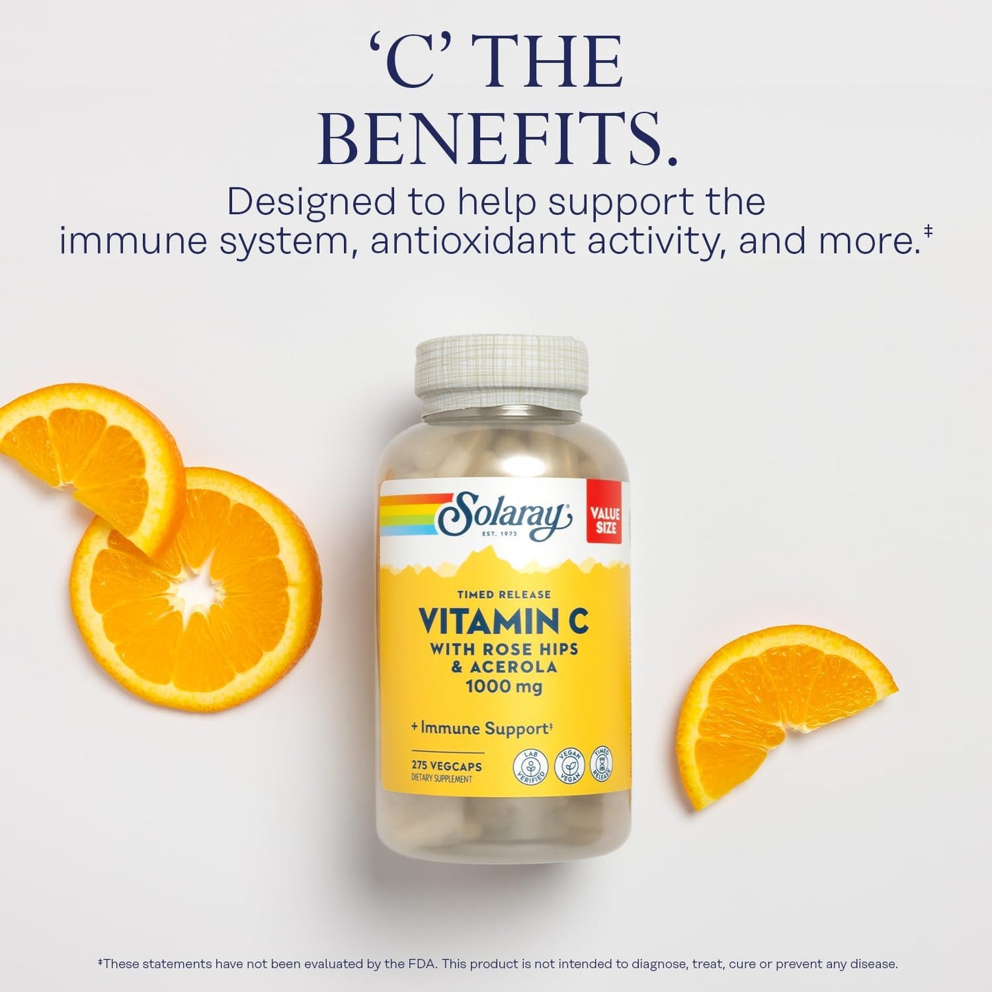 Wellness Bundle: SOLARAY Vitamin C 1000mg and Monolaurin 500mg - Immune Support & Antioxidant Boost
