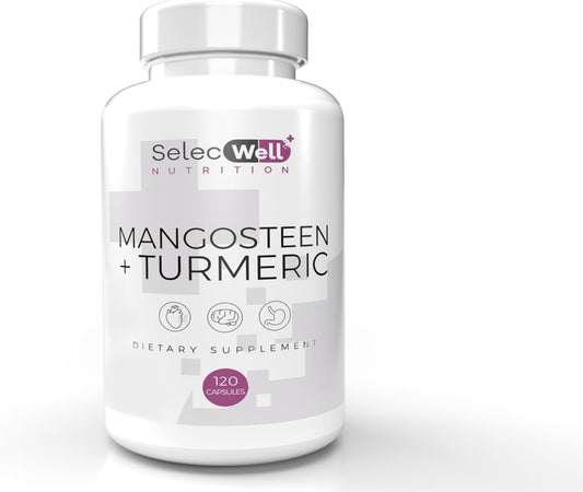 Wellness Formula: Mangosteen & Turmeric Capsules for Joint & Digestive Support | Natural Ingredients | 120 Veg Caps, 1500mg/serv