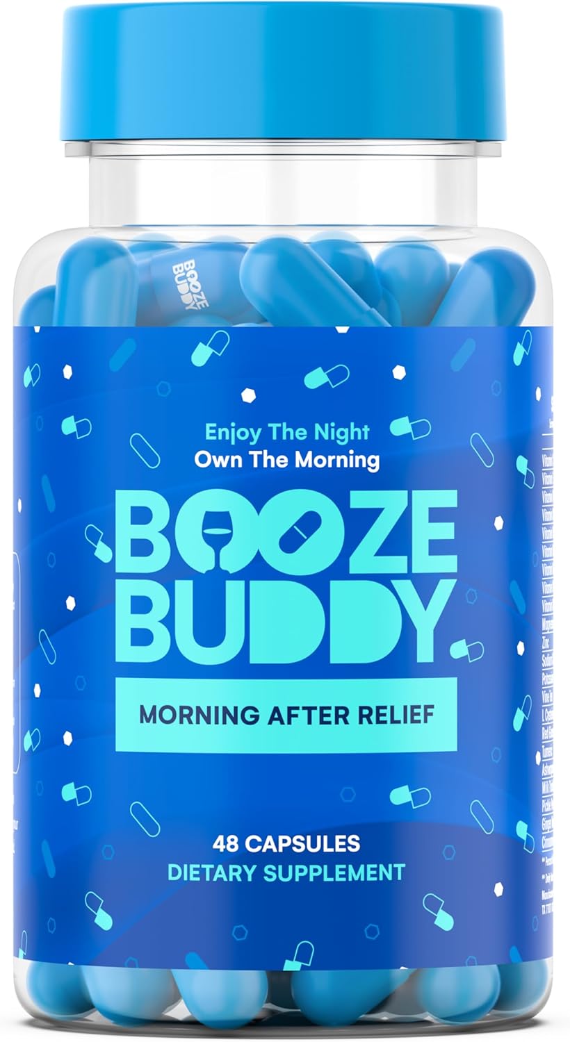 Wellness Vitamins for Liver Support & Hydration After Drinking - 48-Count Booze Buddy Electrolytes & Antioxidants