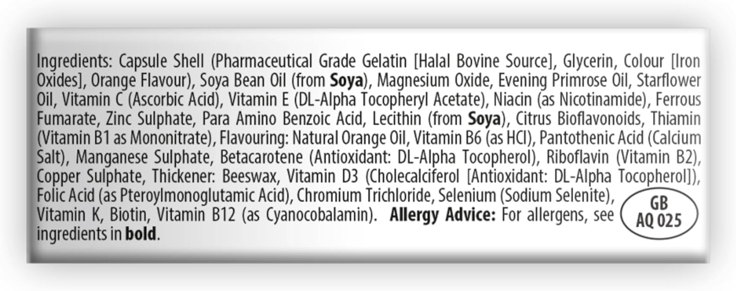 Wellwoman Vitabiotics Advanced Vitamin & Mineral Formula with Evening Primrose & Starflower Oils - 30 Capsules for Women's Health