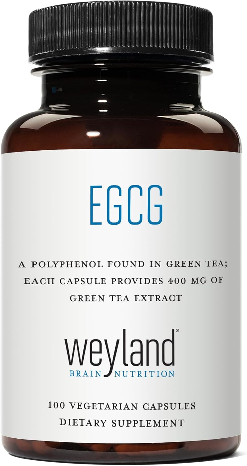 Weyland Brain Nutrition: Green Tea Extract with 400mg EGCG in 100 Vegetarian Capsules