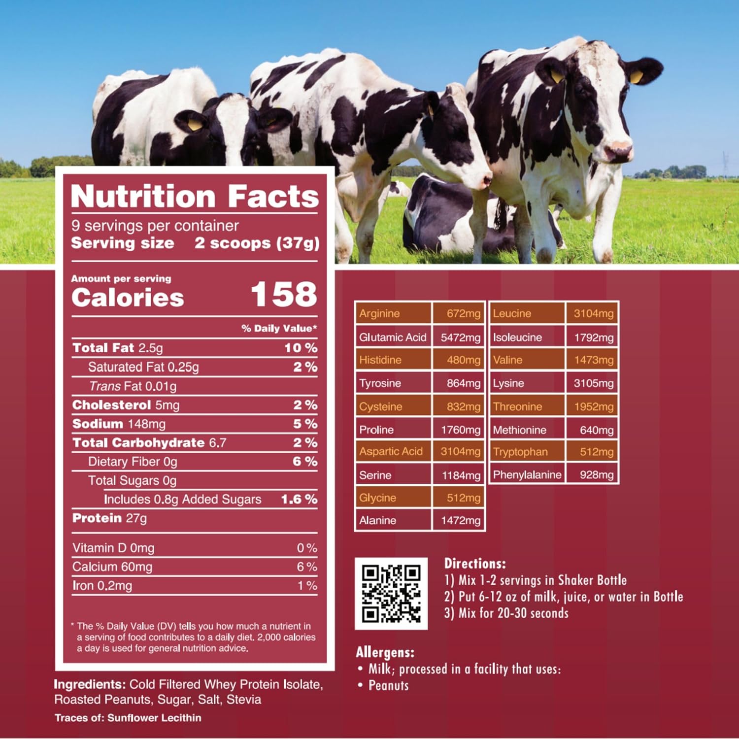 Whey Isolate Protein Powder, Peanut Butter Flavor, 28g Protein, Low Fat, Cold Filtered, Undenatured, No Fillers, 12 oz