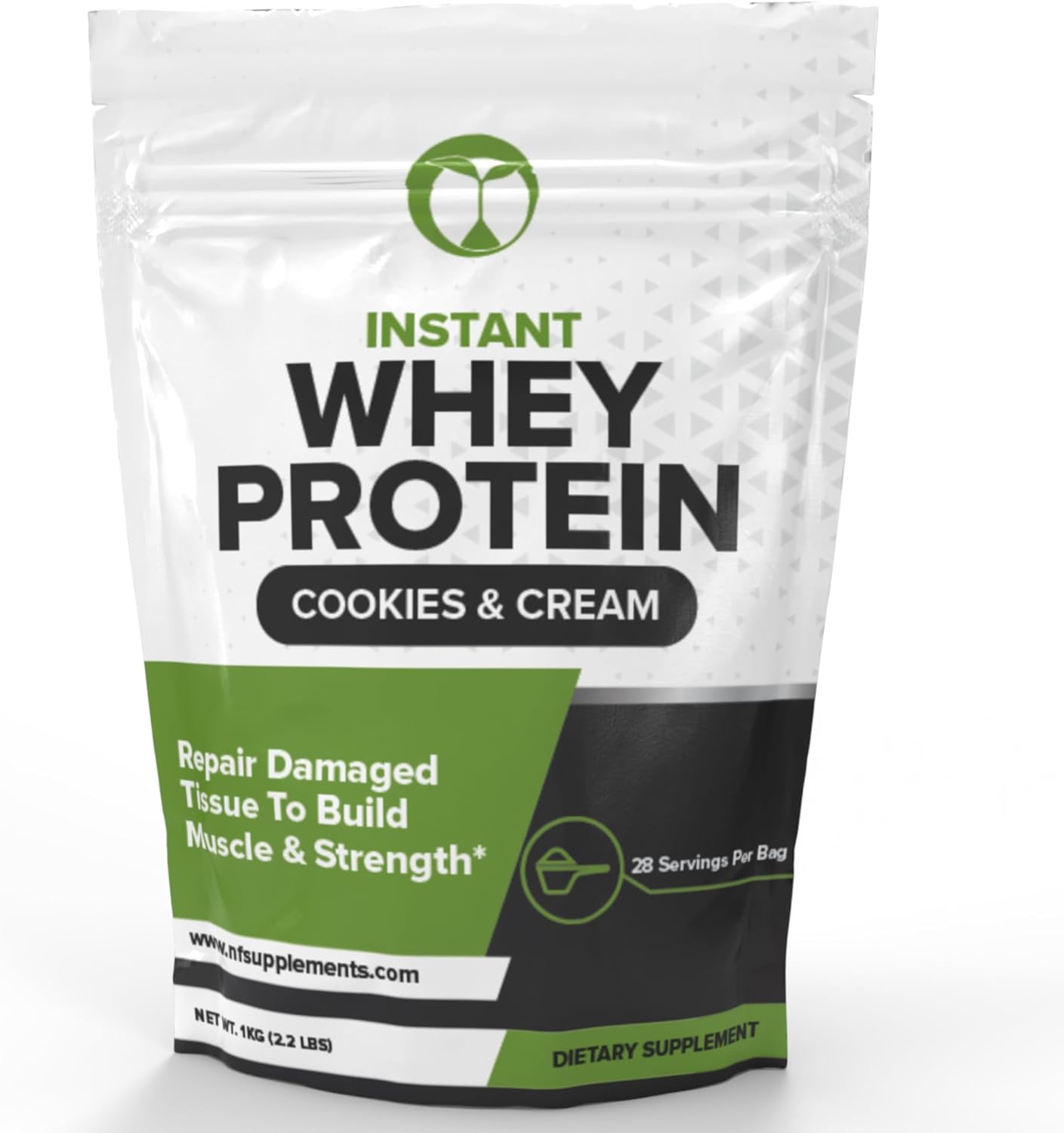 Whey Protein Powder Cookies & Cream Flavor for Muscle Growth & Recovery - 28 Servings, Isolate, Concentrate, Hydrolysate Blend - 2.2lbs