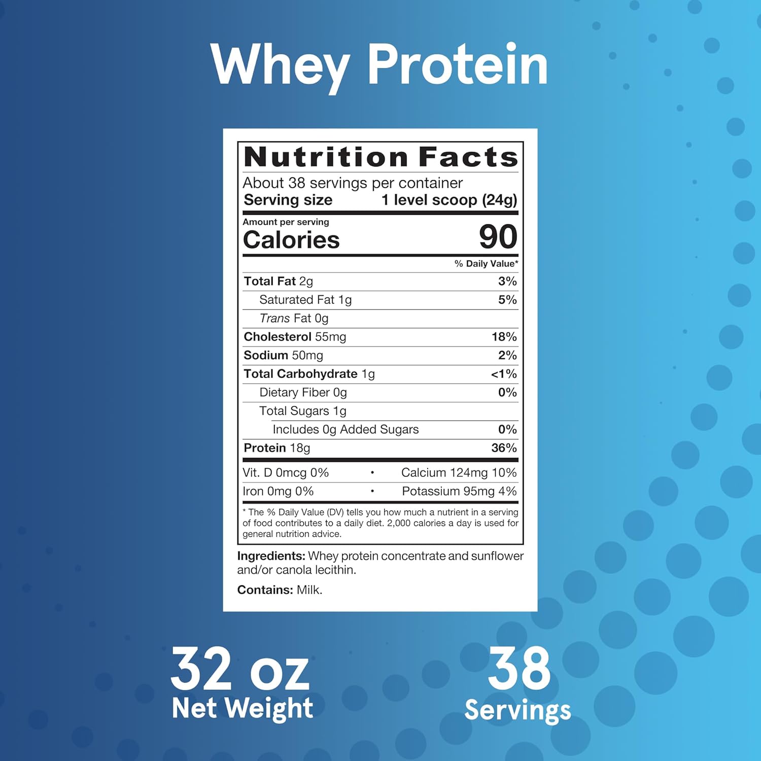 Whey Protein Powder for Muscle Recovery - Jarrow Formulas, 18g Protein, 3.8g BCAAs, Glutamine, 32 oz, Unflavored, 6 Pack