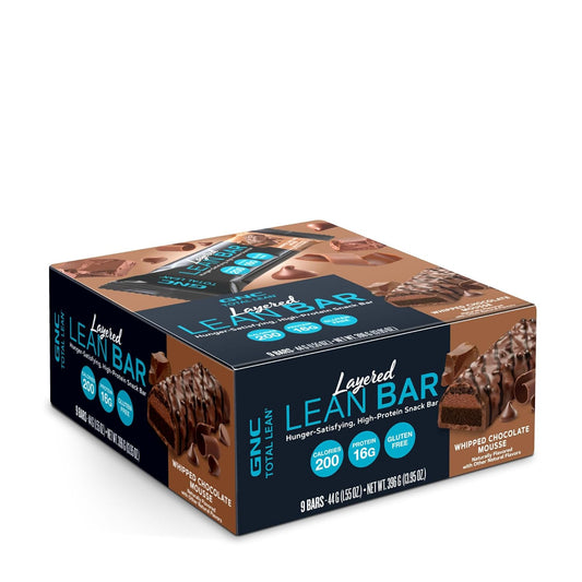 Whipped Chocolate Mousse GNC Total Lean Layered Lean Bar | High Protein Snack Bars - 9 Bars