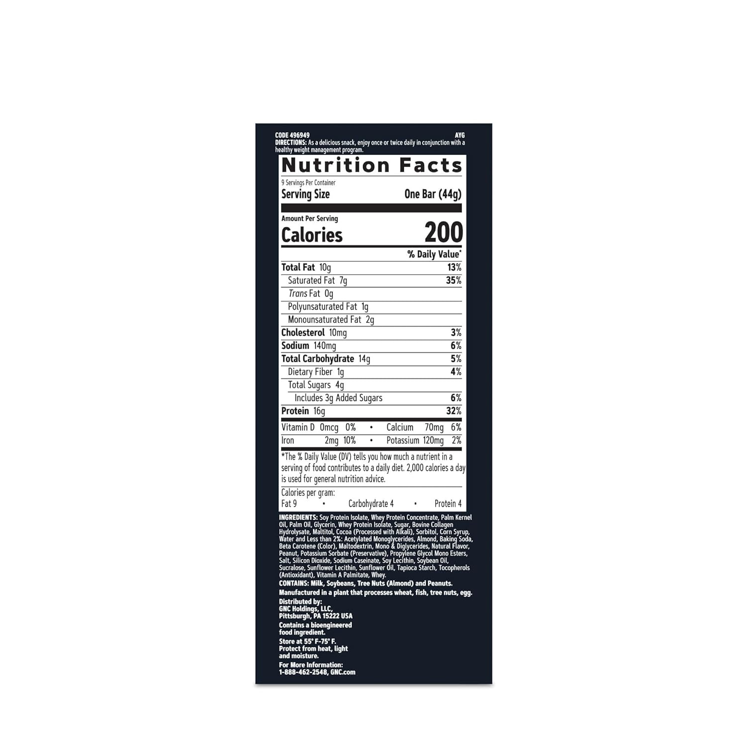 Whipped Chocolate Mousse GNC Total Lean Layered Lean Bar | High Protein Snack Bars - 9 Bars
