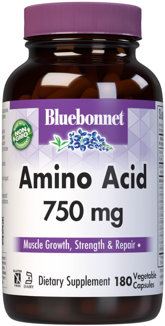 White Bluebonnet Amino Acid 750 mg Vitamin Capsules - 180 Count