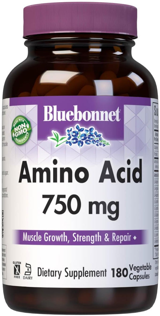 White Bluebonnet Amino Acid 750 mg Vitamin Capsules - 180 Count