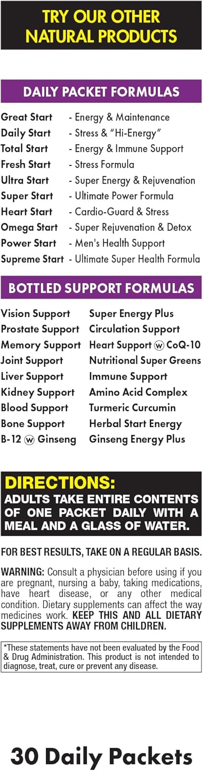 Whole Body Health & Immune Support Daily Vitamin Pack | Omega Start Complete | Vitamins A, B, C, D, E, Minerals, Elderberry, Turmeric, Milk Thistle, Ginkgo Biloba, Beta Glucans | 30 Packets