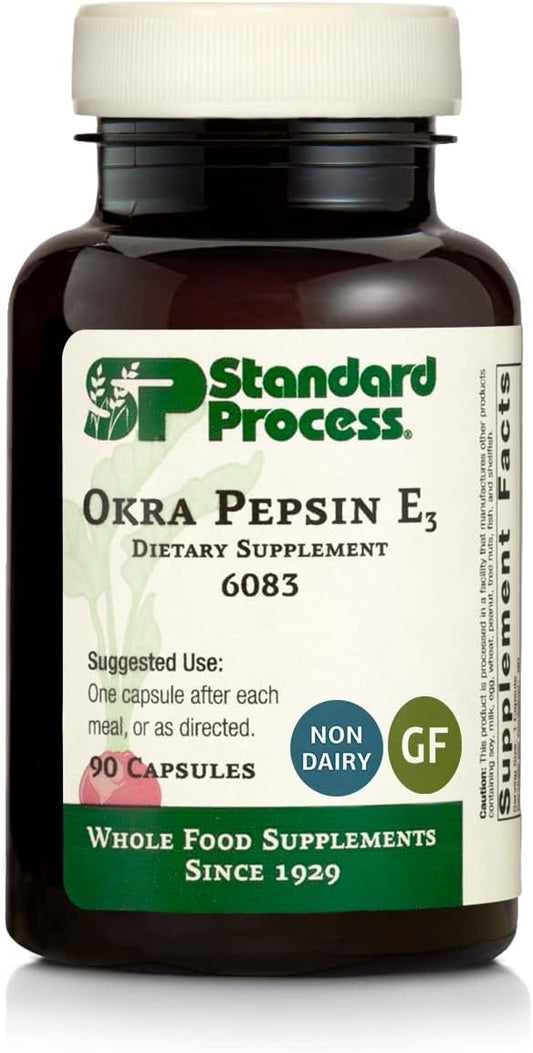 Whole Food Digestion Support Supplement with Okra, Pepsin, Alfalfa, and Buckwheat - 90 Capsules - Gluten Free - Standard Process Inc.