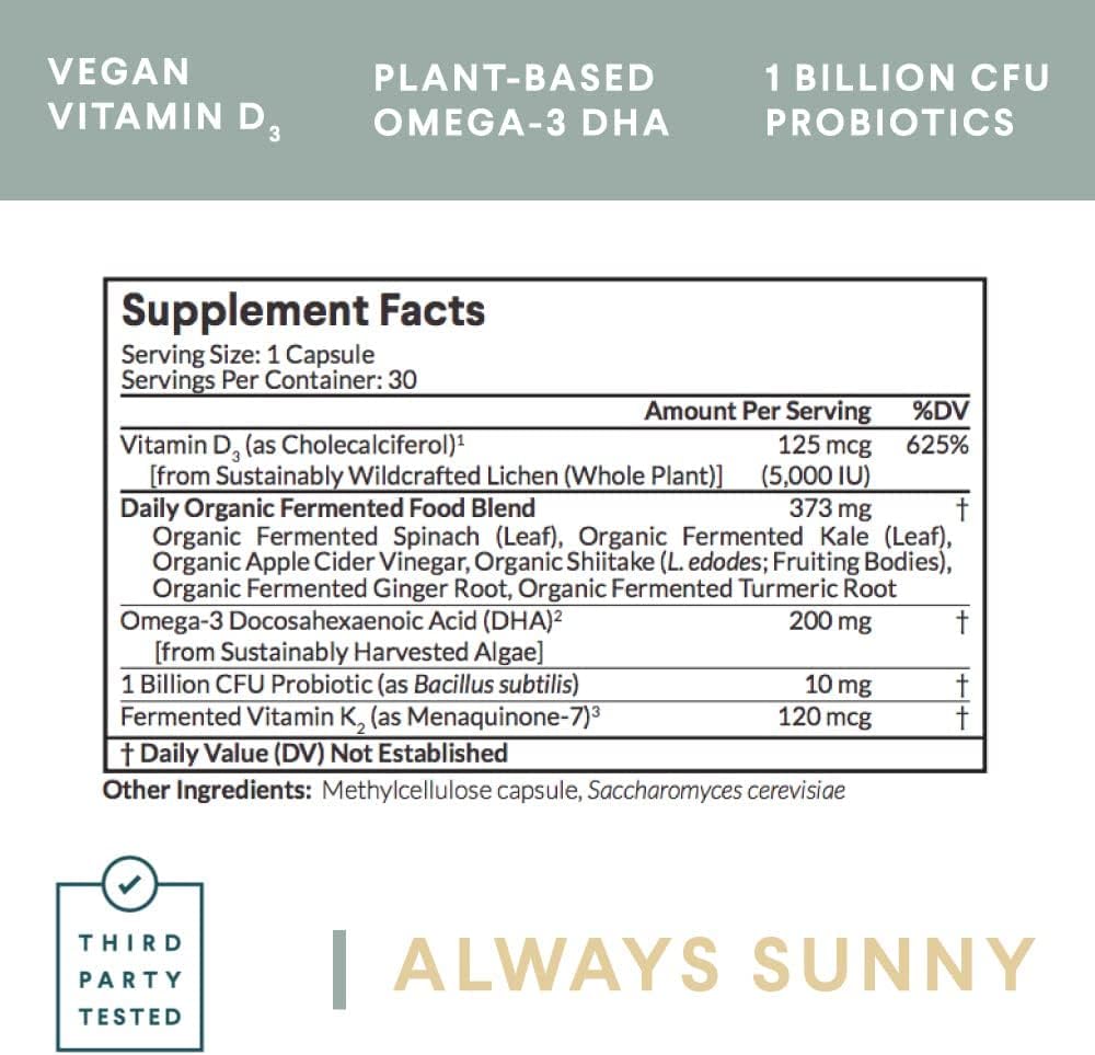 Whole Food Plant-Based Multivitamin with Key Daily Essentials - Doctor Formulated Nutritional Roots Multivitamin+ - Includes Vitamin D3+K2 and Probiotics